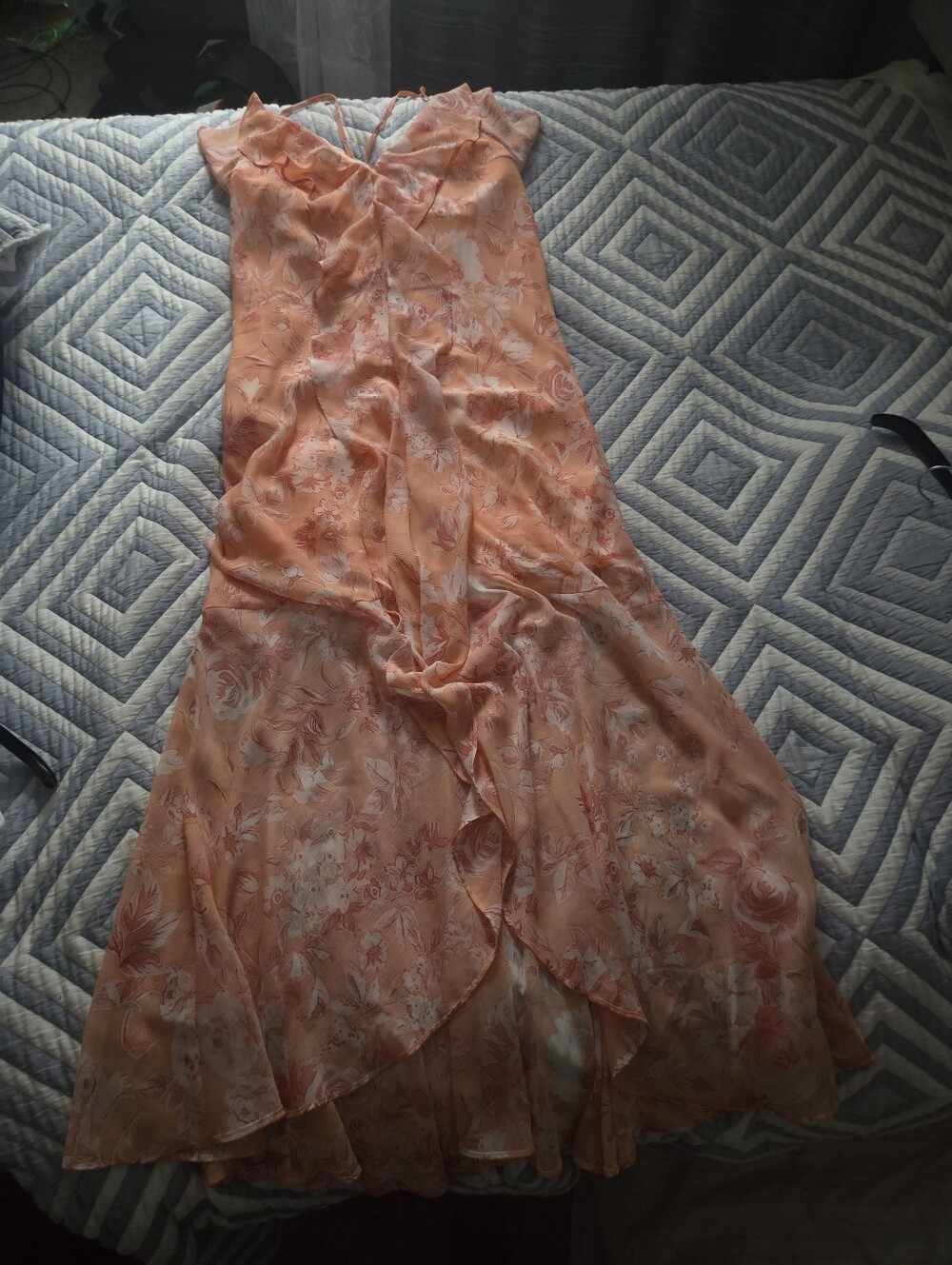 Peach Floral Slip Dress